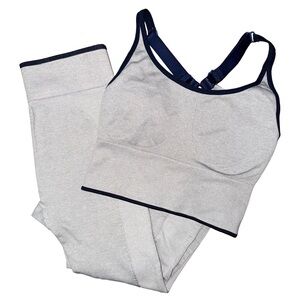 💙💖 Tory Sport Gray Seamless Leggings & Longline Sports Bra Matching Set